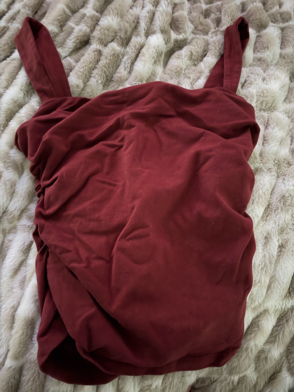 Reformation Burgundy Ruched Tank Top